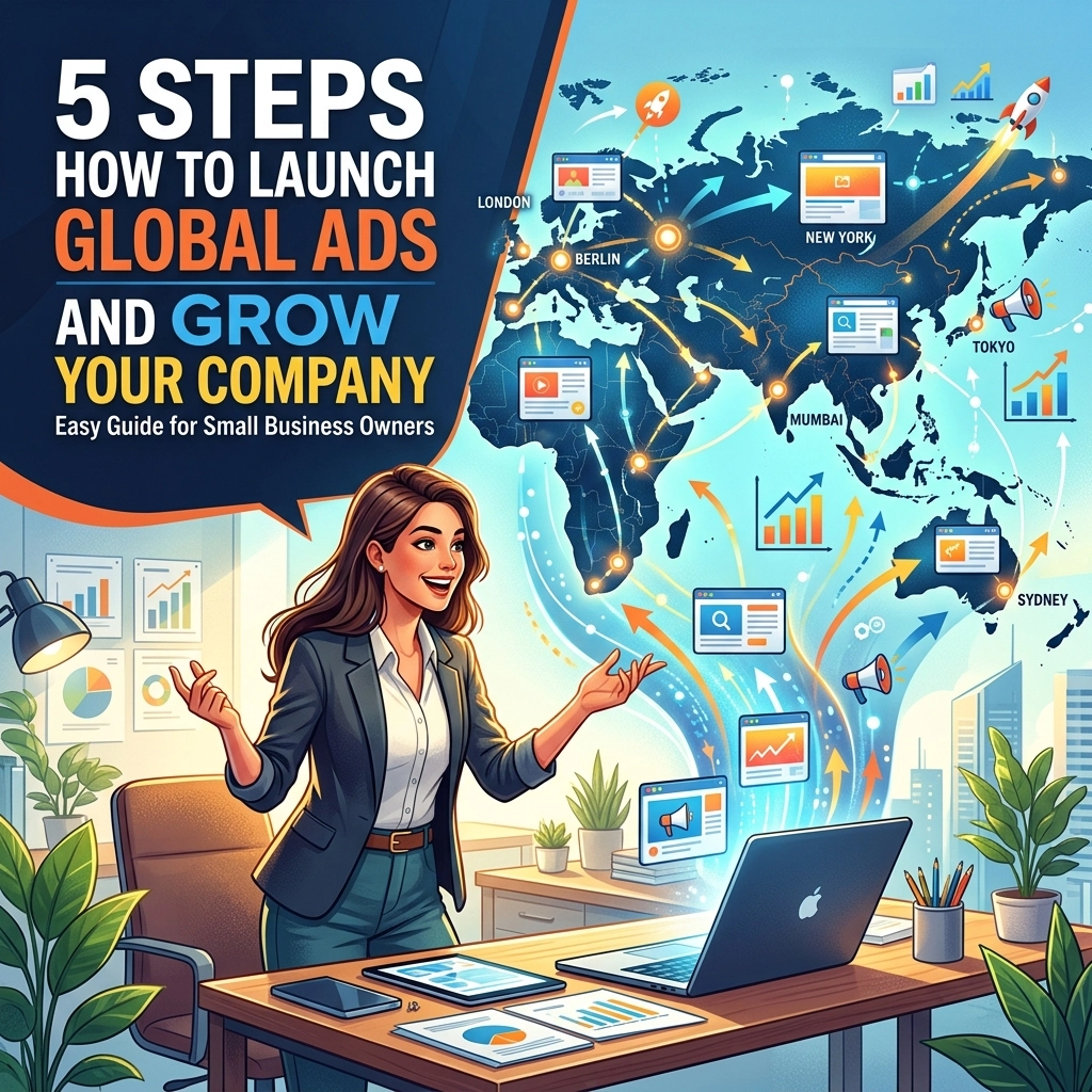 5 Steps How to Launch Global Ads and Grow Your Company (Easy Guide for Small Business Owners)